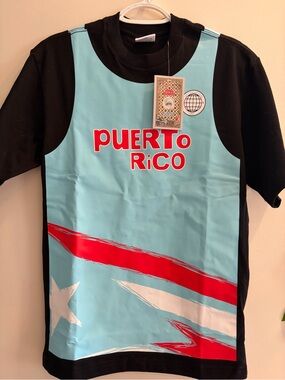 Men’s Puerto Rico Graphic Tee - Light Blue & Black